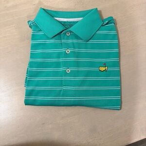Masters Green Striped Polo Shirt